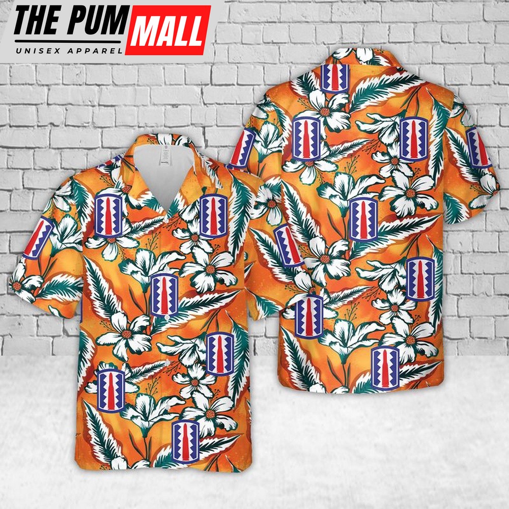 Army Hawaiian Shirt, US Army 197th Infantry Brigade Hawaiian Shirt, Military Aloha Shirt