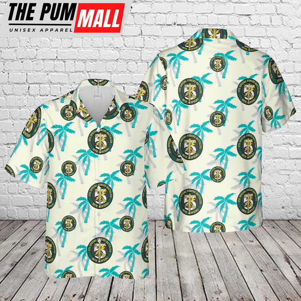 Army Hawaiian Shirt, US Army 19th Special Forces Group Airborne 5th Battalion A-Team Hawaiian Shirt, Military Aloha Shirt