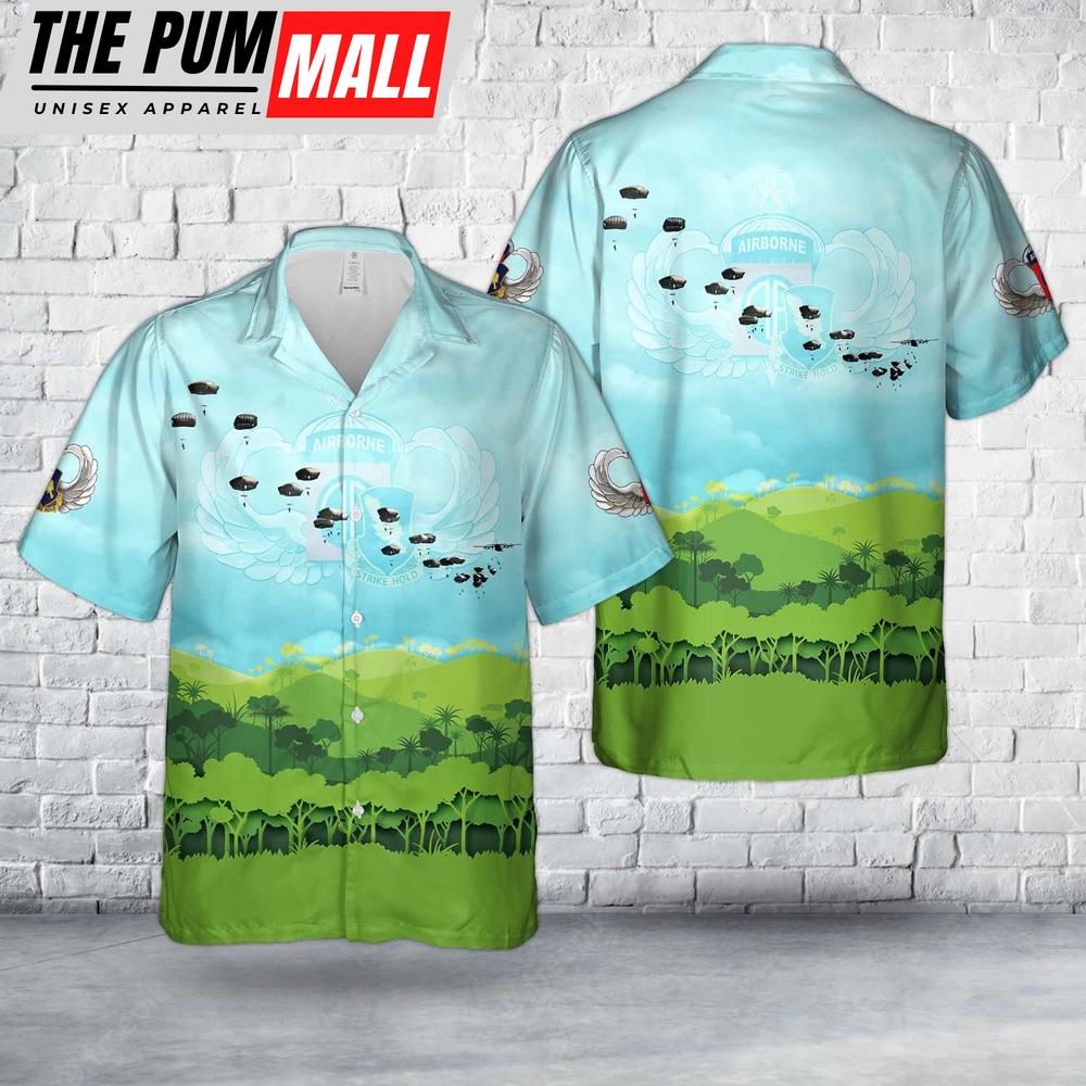 Army Hawaiian Shirt, US Army 1st Brigade, 82nd Airborne Division And Allies jump into Swift Response 15 Hawaiian Shirt, Military Aloha Shirt