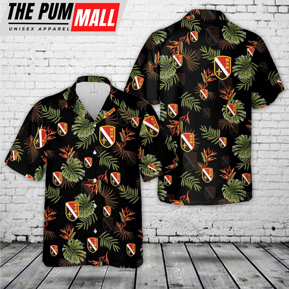 Army Hawaiian Shirt, US Army 225th Engineer Brigade Hawaiian Shirt, Military Aloha Shirt