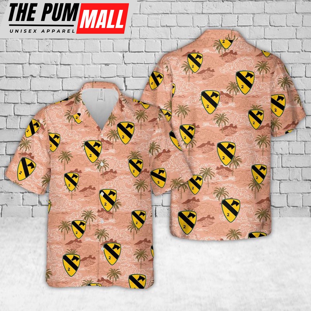 Army Hawaiian Shirt, US Army 2nd Brigade Combat Team, 1st Cavalry Division Black Jack Brigade Hawaiian Shirt, Military Aloha Shirt