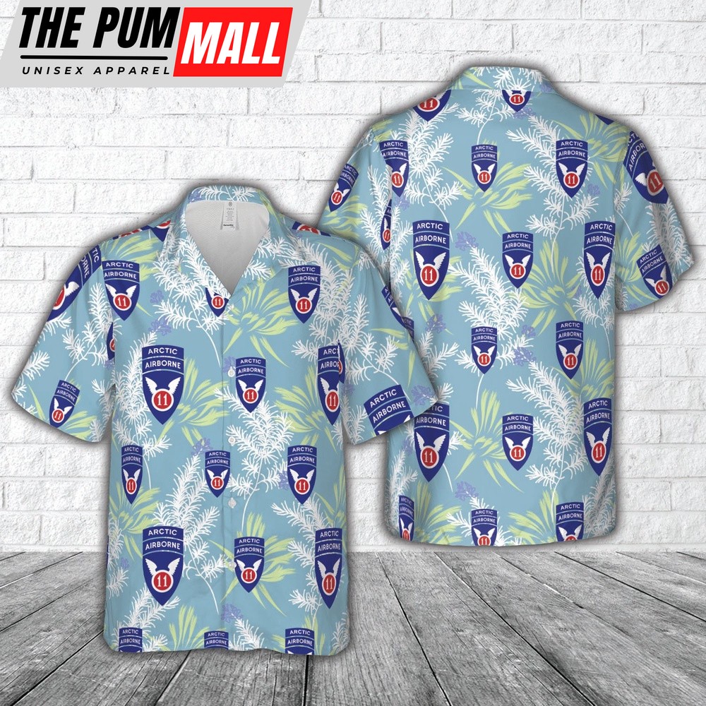 Army Hawaiian Shirt, US Army 2nd Infantry Brigade Combat Team (Airborne), 11th Airborne Division Hawaiian Shirt, Military Aloha Shirt