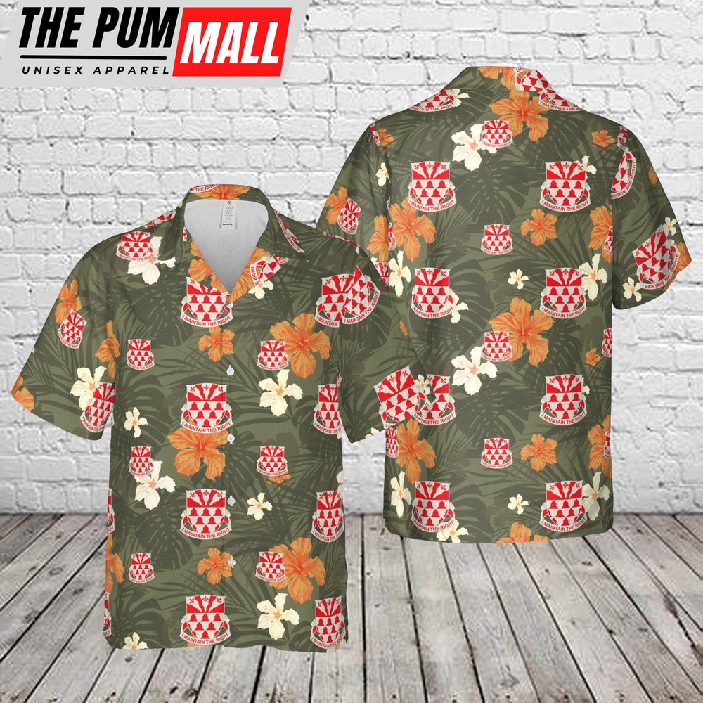 Army Hawaiian Shirt, US Army 307th Engineer Battalion Patch Hawaiian Shirt, Military Aloha Shirt