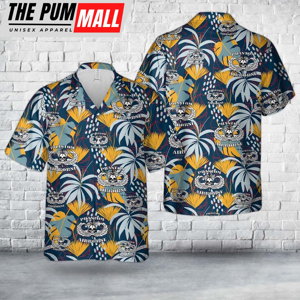 Army Hawaiian Shirt, US Army 501c3 Phantom Airborne Brigade Hawaiian Shirt, Military Aloha Shirt