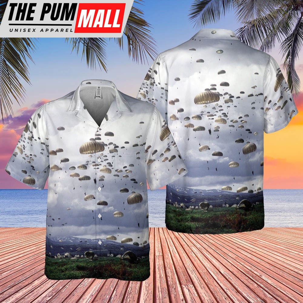 Army Hawaiian Shirt, US Army 501st Infantry Regiment (United States) Parachute jumps in Alaska Pocket Hawaiian Shirt