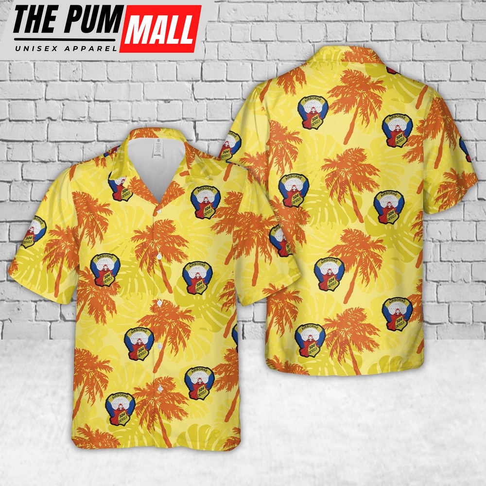 Army Hawaiian Shirt, US Army 504th Parachute Infantry Regiment (504th PIR) Hawaiian Shirt, Military Aloha Shirt