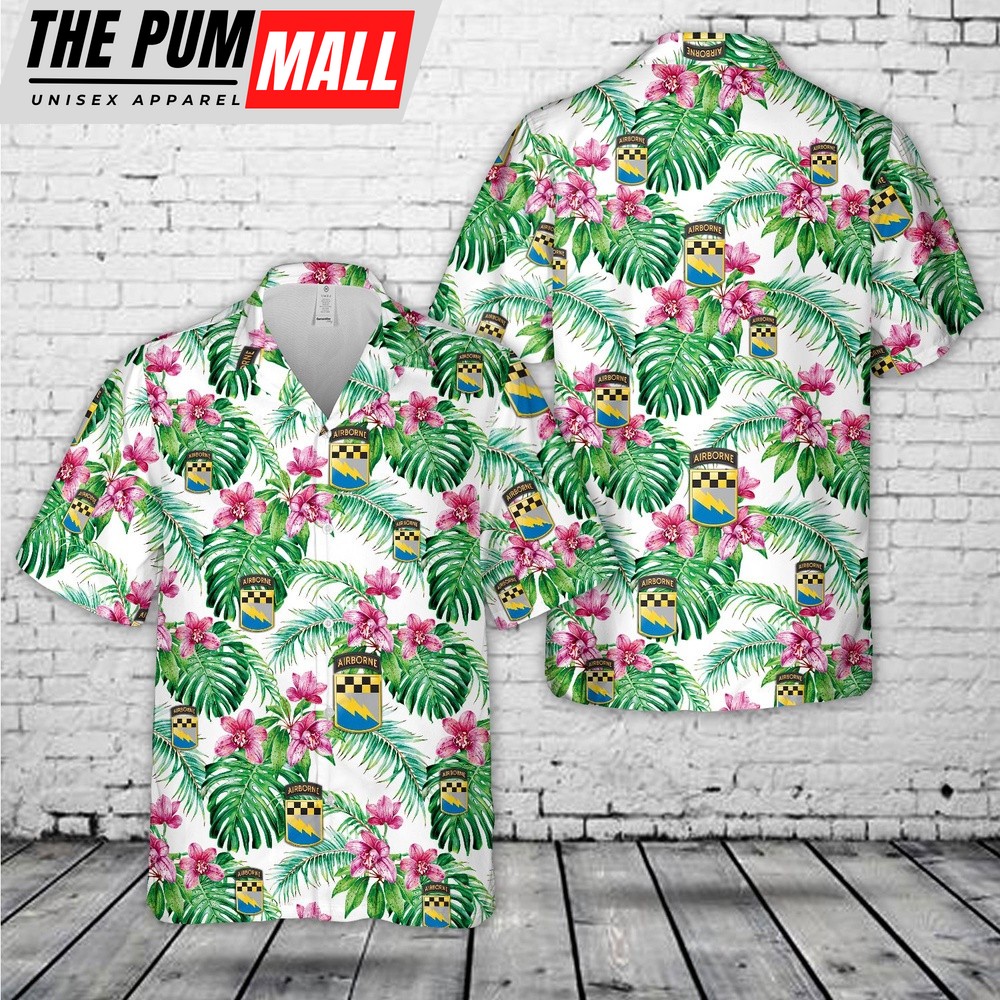 Army Hawaiian Shirt, US Army 525th Military Intelligence Brigade (Airborne) Hawaiian Shirt, Military Aloha Shirt