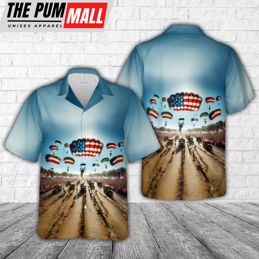 Army Hawaiian Shirt, US Army 82nd Airborne Division, 4th Of July Hawaiian Shirt, Military Aloha Shirt