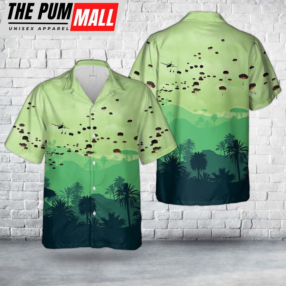 Army Hawaiian Shirt, US Army 82nd Airborne Division jump at Holland Drop Zone at Fort Bragg, N.C Hawaiian Shirt