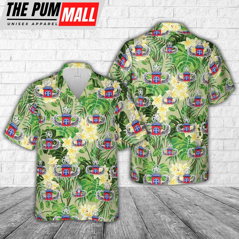 Army Hawaiian Shirt, US Army 82nd Airborne Division Master Blaster Wings Hawaiian Shirt, Military Aloha Shirt