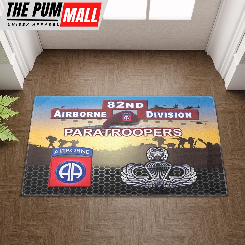 Army Hawaiian Shirt, US Army 82nd Airborne Division Paratrooper Doormat, Military Aloha Shirt