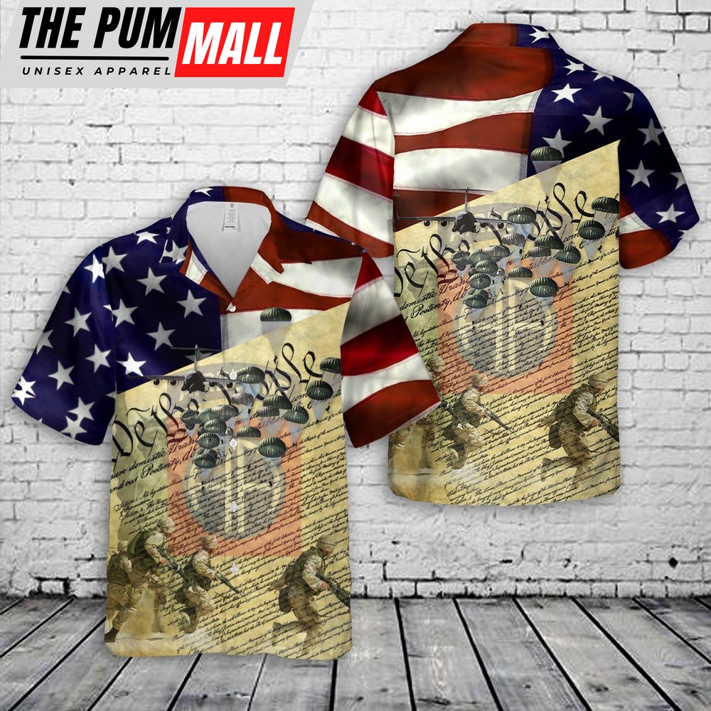 Army Hawaiian Shirt, US Army 82nd Airborne Hawaiian Shirt, Military Aloha Shirt