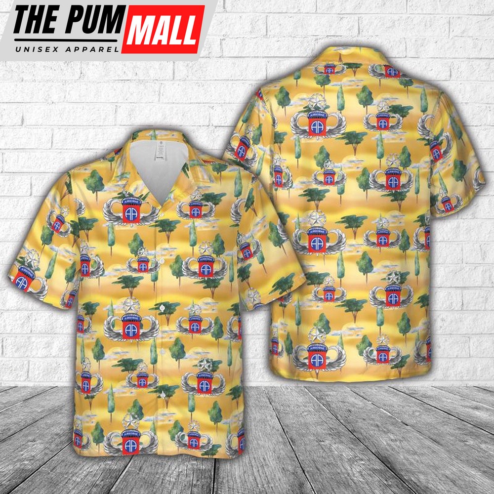 Army Hawaiian Shirt, US Army 82nd Airborne Master Jump Wings Hawaiian Shirt, Military Aloha Shirt