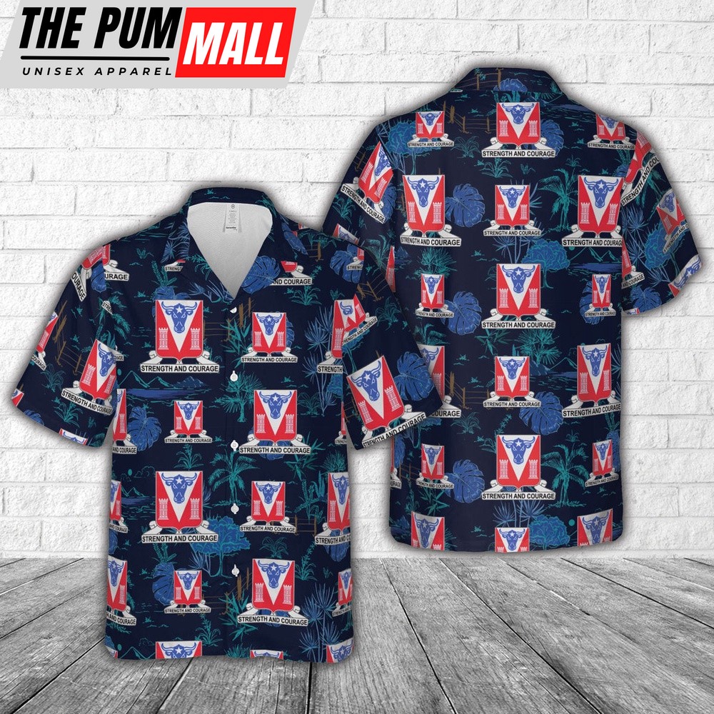 Army Hawaiian Shirt, US Army 82nd Engineer Battalion Hawaiian Shirt, Military Aloha Shirt