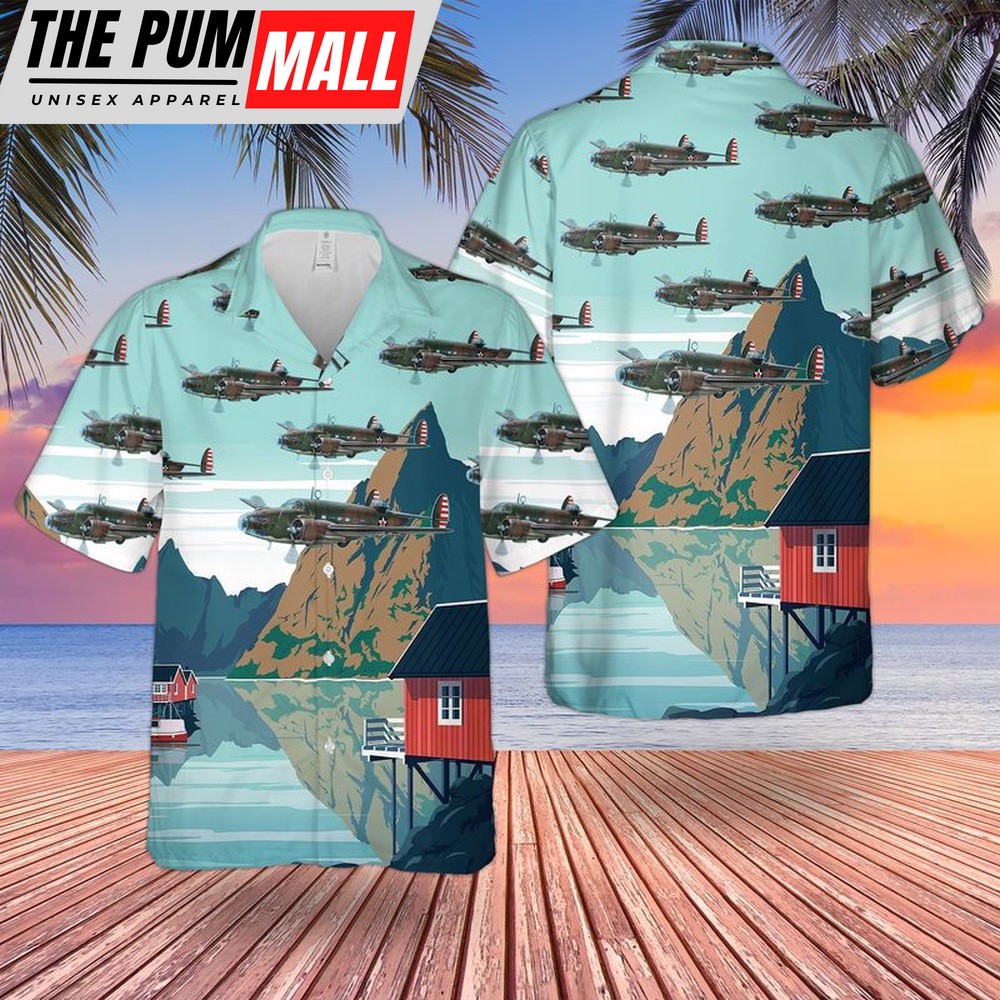 Army Hawaiian Shirt, US Army A-29PBO-1 Hudson Hawaiian Shirt, Military Aloha Shirt