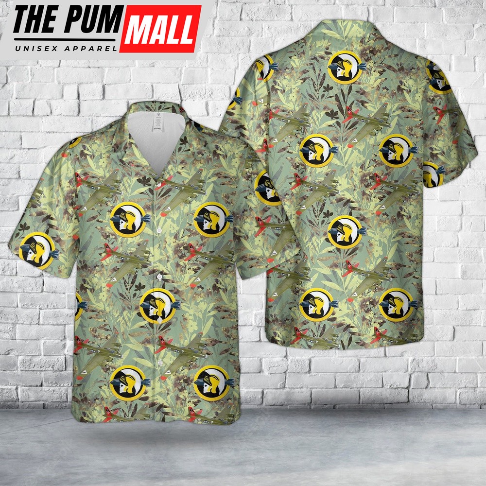 Army Hawaiian Shirt, US Army Air Forces 533d Bombardment Squadron B-17G ?Dreambaby? Hawaiian Shirt, Military Aloha Shirt