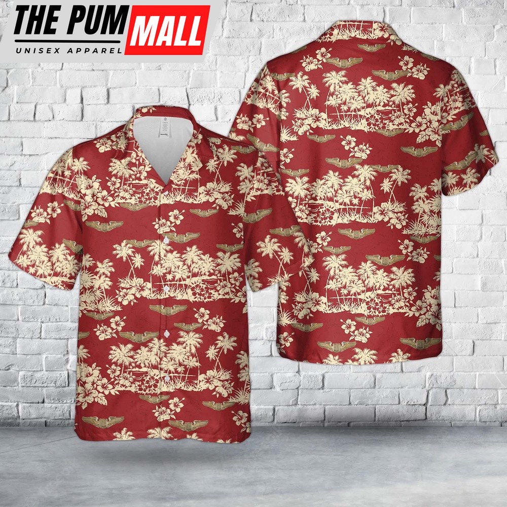 Army Hawaiian Shirt, US Army Air Forces USAAF Liaison Pilot Wing In WWII Hawaiian Shirt, Military Aloha Shirt