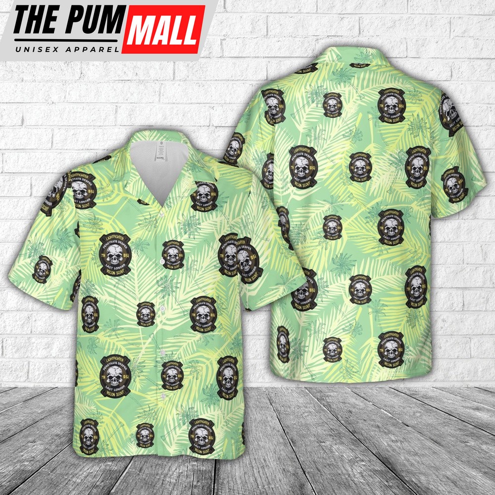 Army Hawaiian Shirt, US Army Airborne Ranger7th Infantry Division (L) Recon Scout Hawaiian Shirt, Military Aloha Shirt