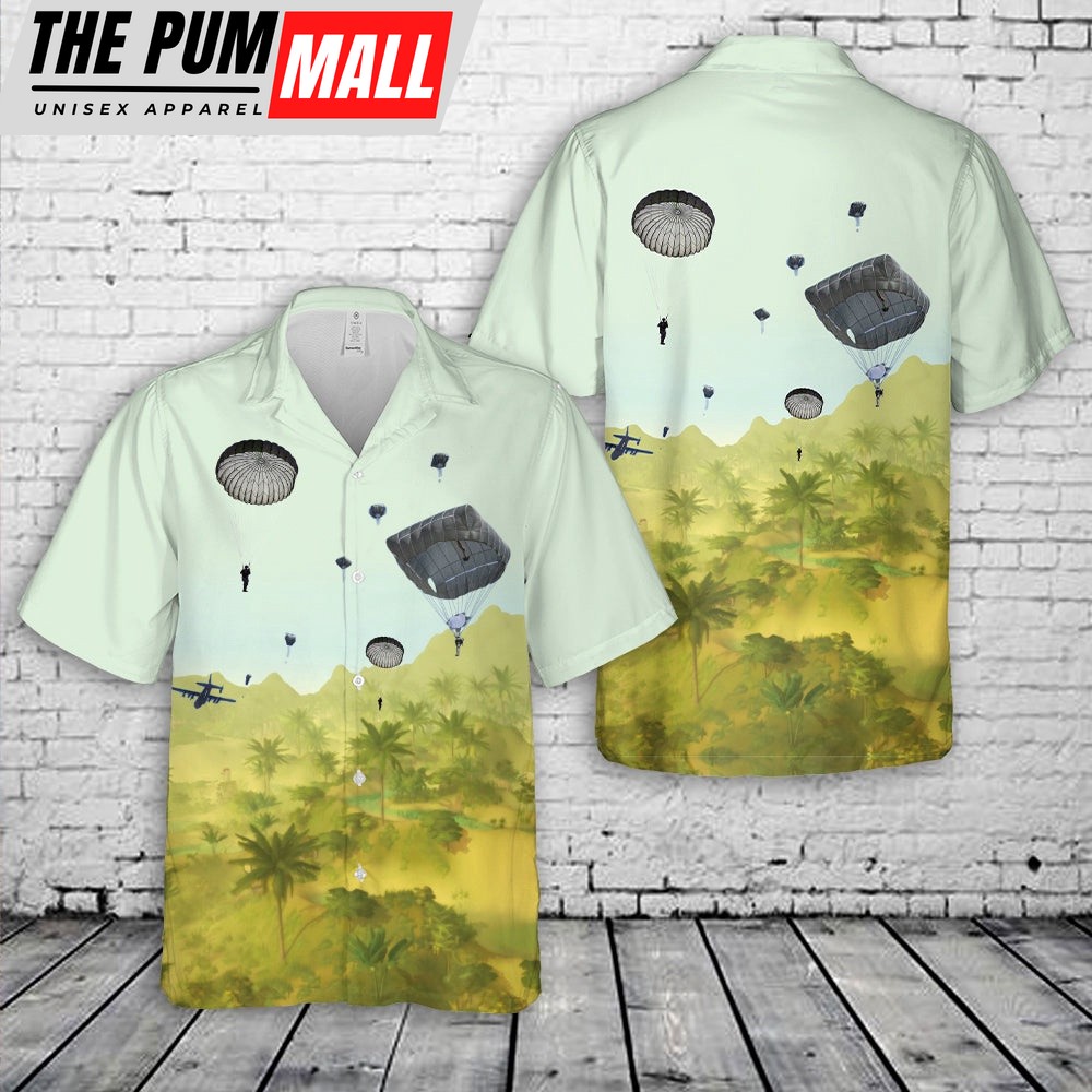 Army Hawaiian Shirt, US Army Airborne School Hawaiian Shirt, Military Aloha Shirt