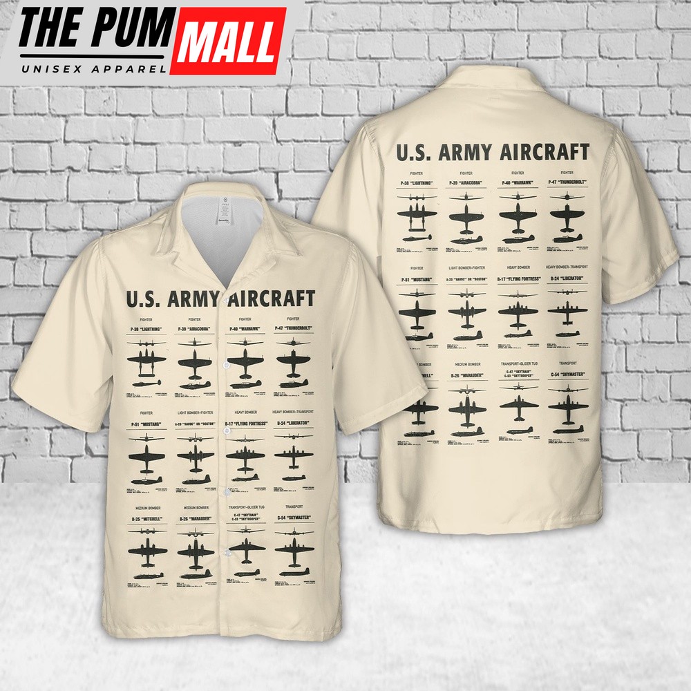 Army Hawaiian Shirt, US Army Aircraft Hawaiian Shirt, Military Aloha Shirt