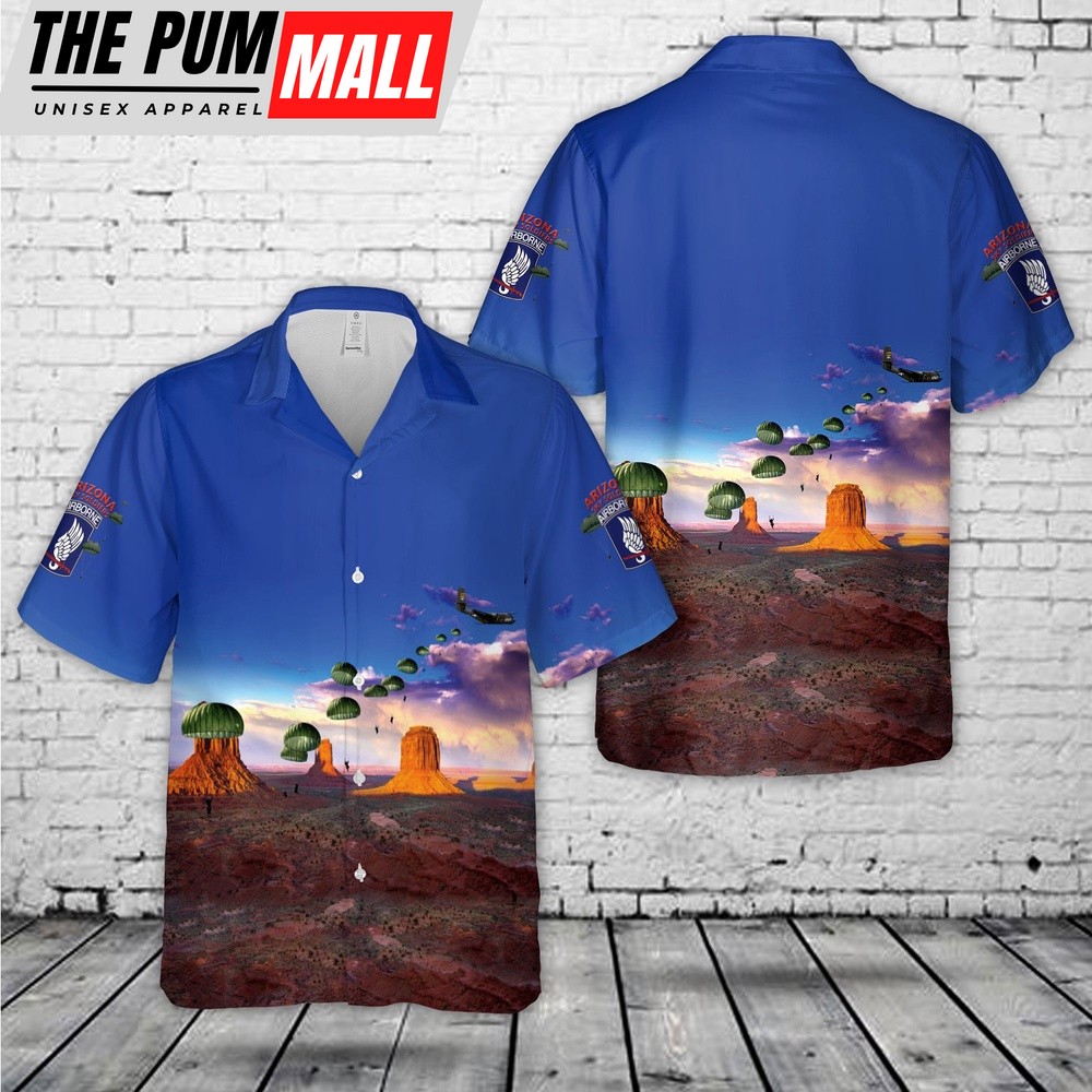 Army Hawaiian Shirt, US Army Arizona Sky Soldiers Hawaiian Shirt, Military Aloha Shirt