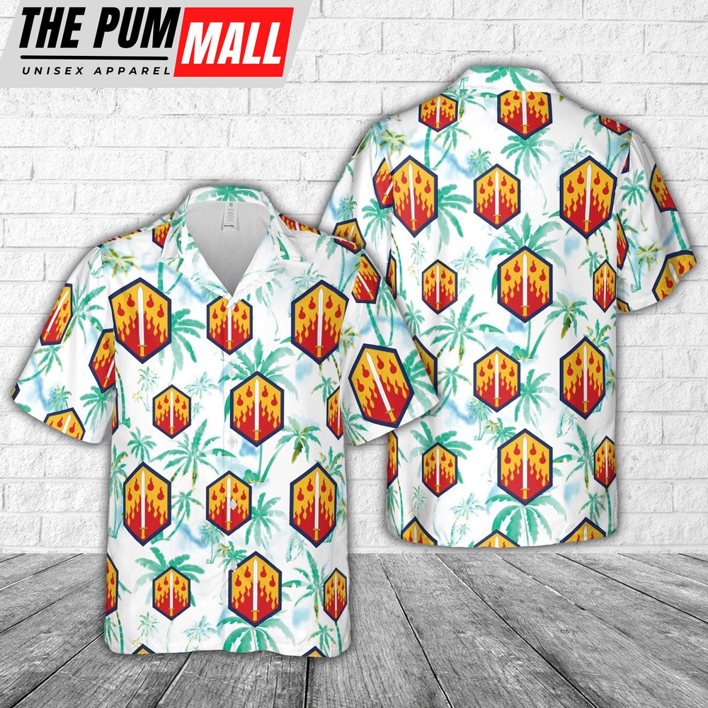 Army Hawaiian Shirt, US Army Army 48th Chemical Brigade Hawaiian Shirt, Military Aloha Shirt
