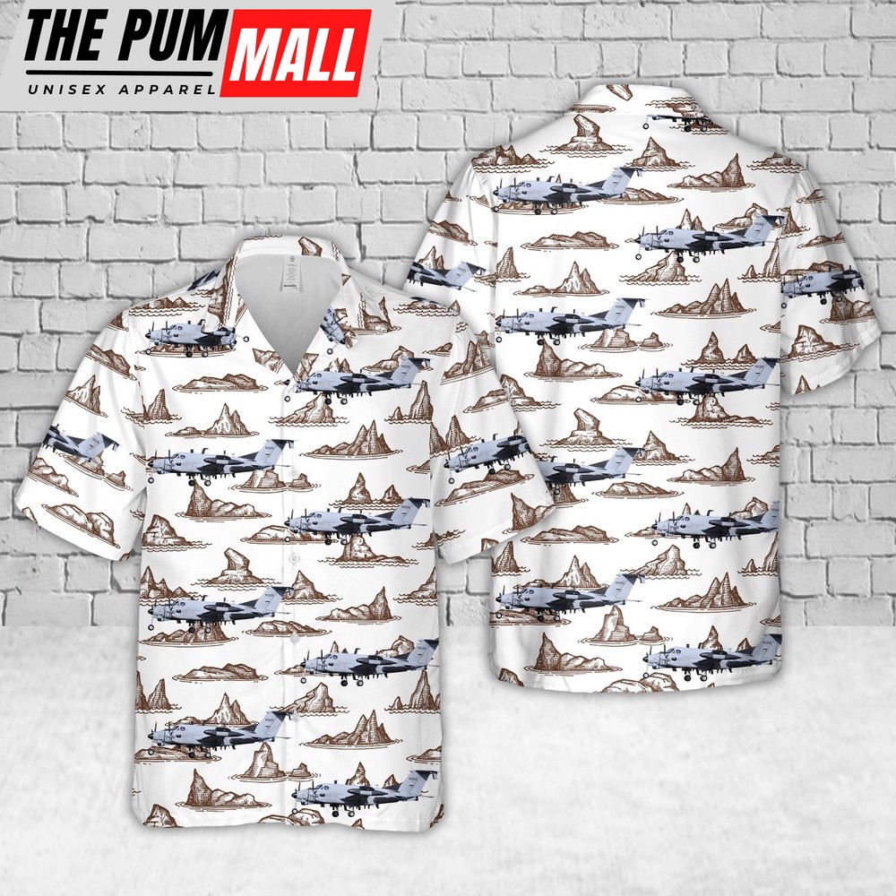 Army Hawaiian Shirt, US Army Aviation Branch Beechcraft RC-12X Guardrail Hawaiian Shirt, Military Aloha Shirt
