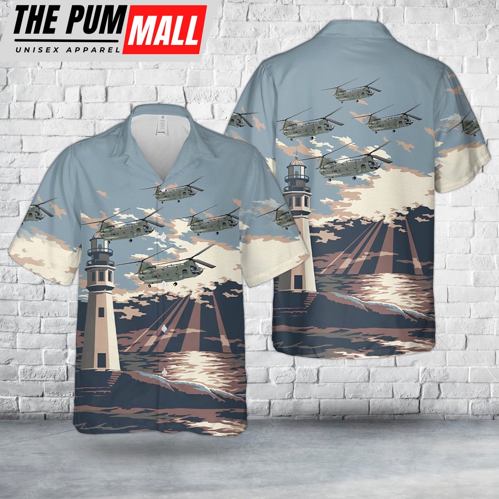 Army Hawaiian Shirt, US Army B Company, 2nd BN, 3rd AVN CH-47F Hawaiian Shirt, Military Aloha Shirt