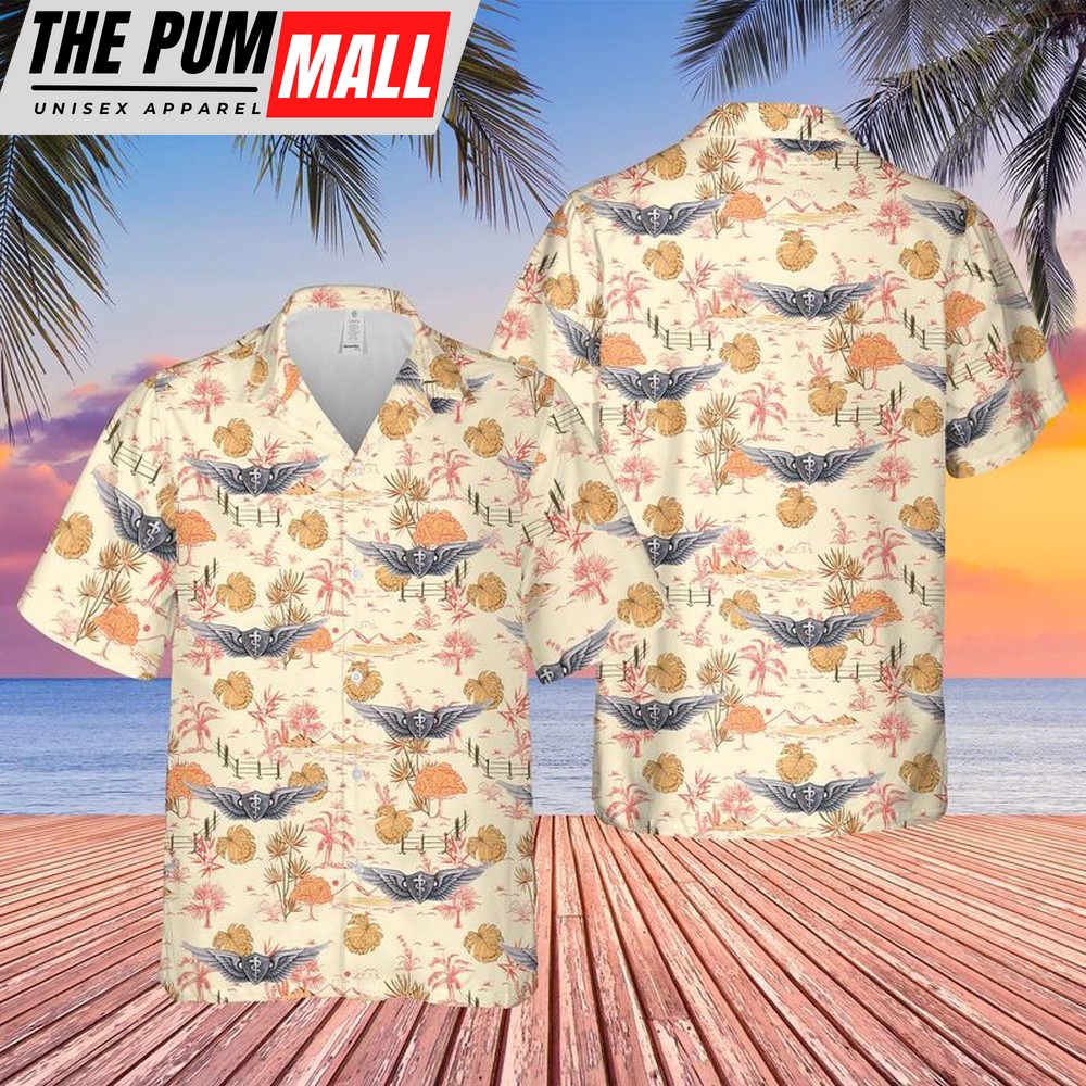 Army Hawaiian Shirt, US Army Basic Flight Surgeon Hawaiian Shirt, Military Aloha Shirt
