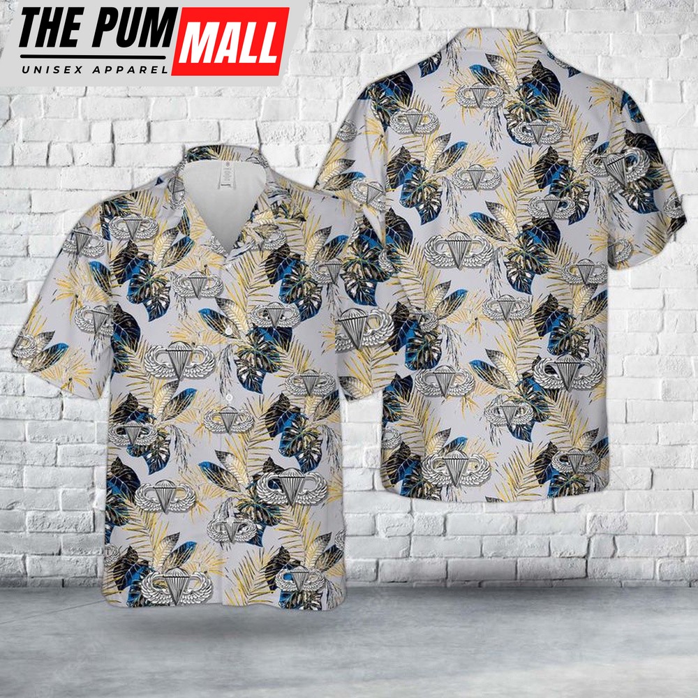 Army Hawaiian Shirt, US Army Basic Parachutist Badge Hawaiian Shirt, Military Aloha Shirt