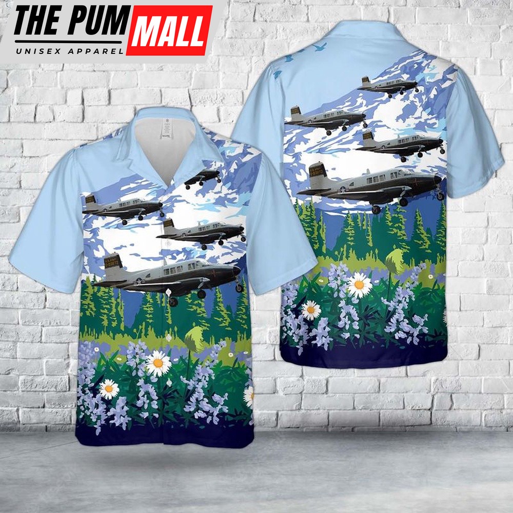 Army Hawaiian Shirt, US Army Beechcraft 65 Queen Air Hawaiian Shirt, Military Aloha Shirt