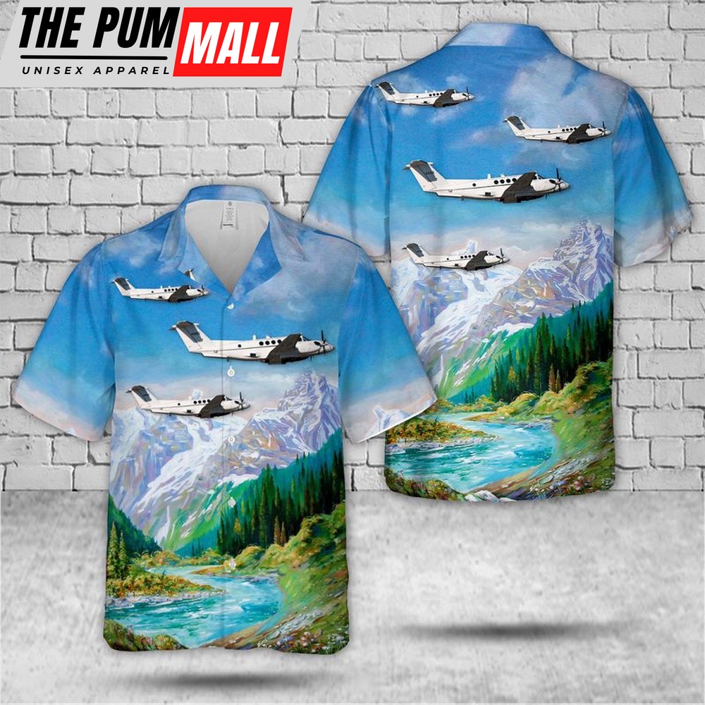 Army Hawaiian Shirt, US Army Beechcraft C-12U-3 Huron Hawaiian Shirt, Military Aloha Shirt