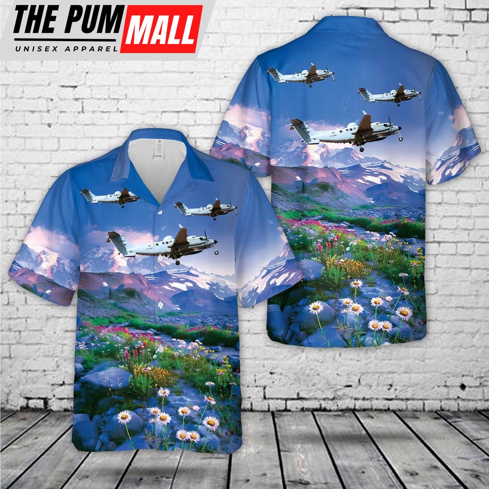 Army Hawaiian Shirt, US Army Beechcraft MC-12W Liberty Hawaiian Shirt, Military Aloha Shirt