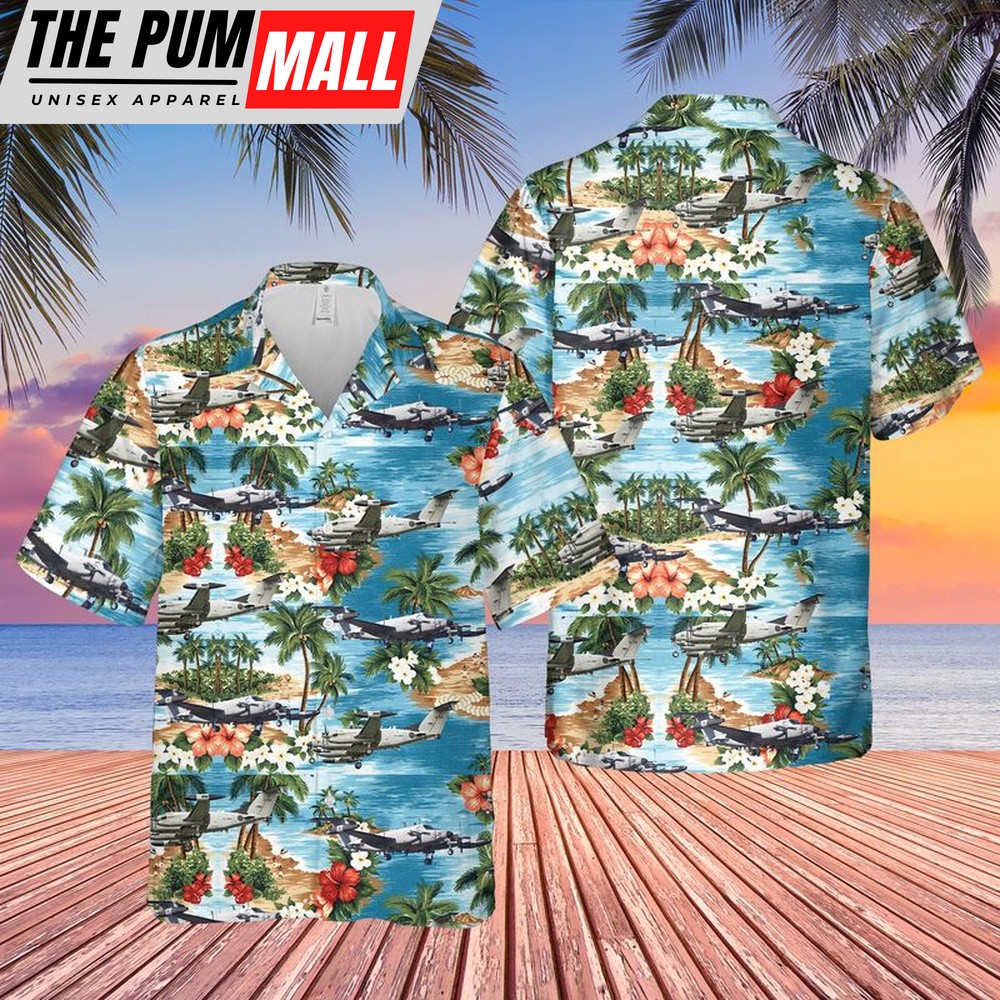 Army Hawaiian Shirt, US Army Beechcraft RC-12 Guardrail Hawaiian Shirt, Military Aloha Shirt