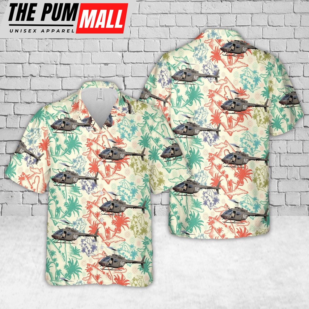 Army Hawaiian Shirt, US Army Bell OH-58A Kiowa (206A-1) Hawaiian Shirt, Military Aloha Shirt