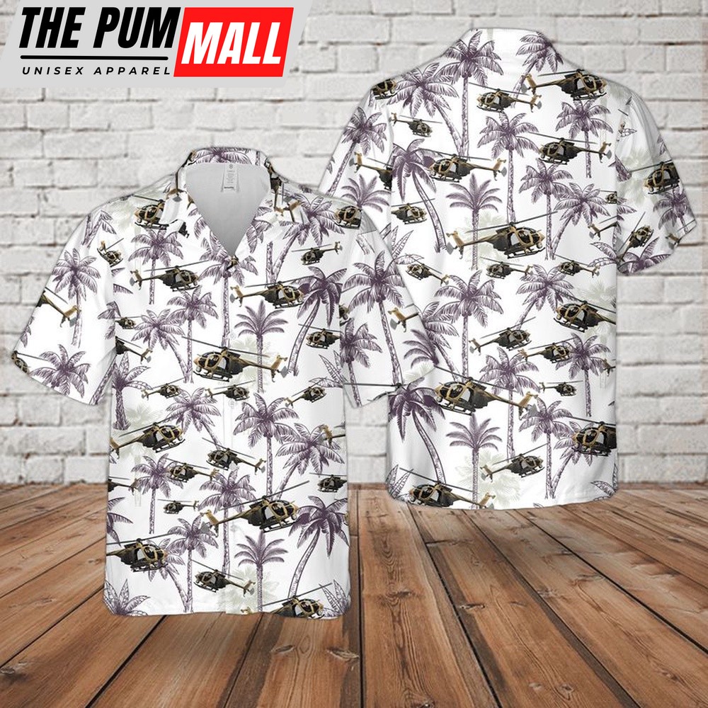 Army Hawaiian Shirt, US Army Boeing AH-6 Hawaiian Shirt, Military Aloha Shirt