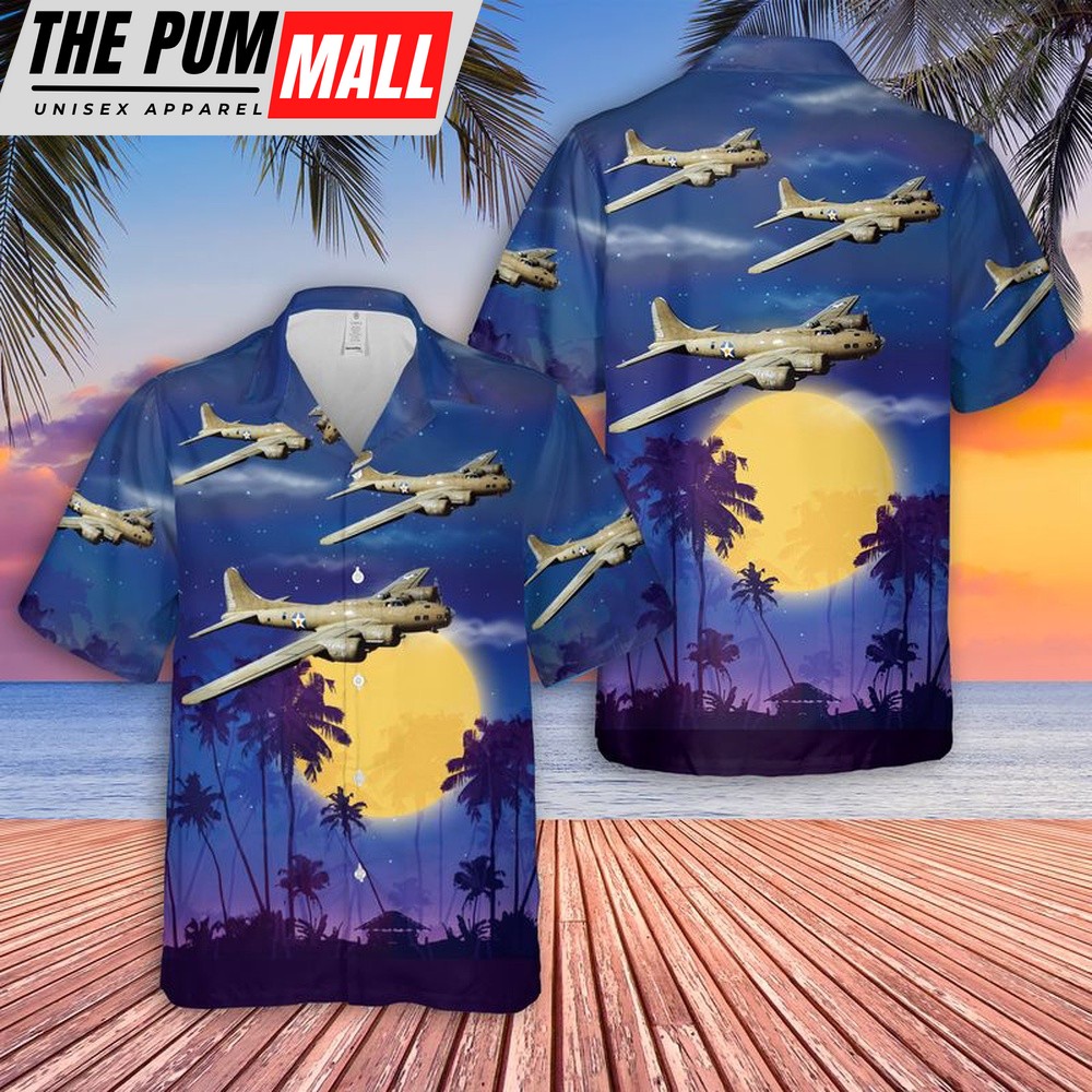 Army Hawaiian Shirt, US Army Boeing B-17 Flying Fortress Of World War 2 Hawaiian Shirt, Military Aloha Shirt