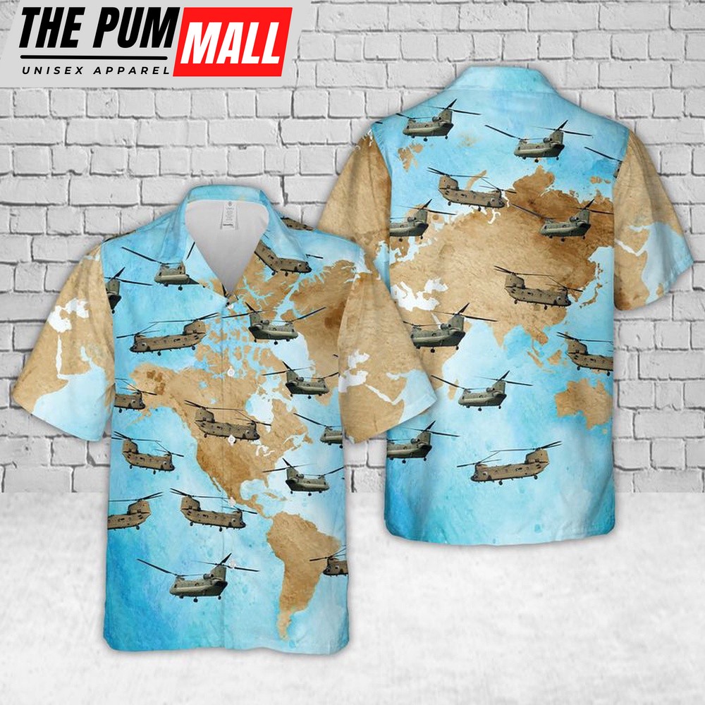 Army Hawaiian Shirt, US Army Boeing CH-47 Chinook Hawaiian Shirt, Military Aloha Shirt