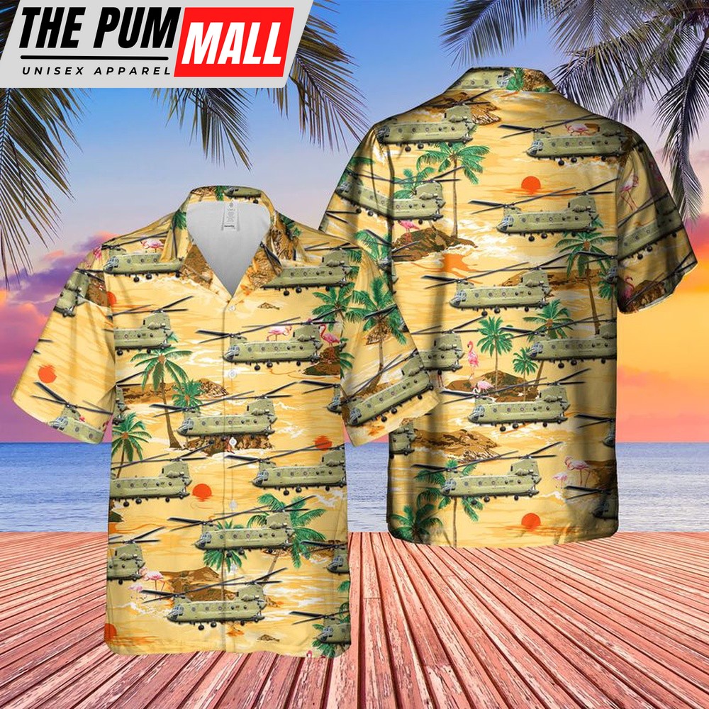 Army Hawaiian Shirt, US Army Boeing CH-47F Chinook Hawaiian Shirt, Military Aloha Shirt