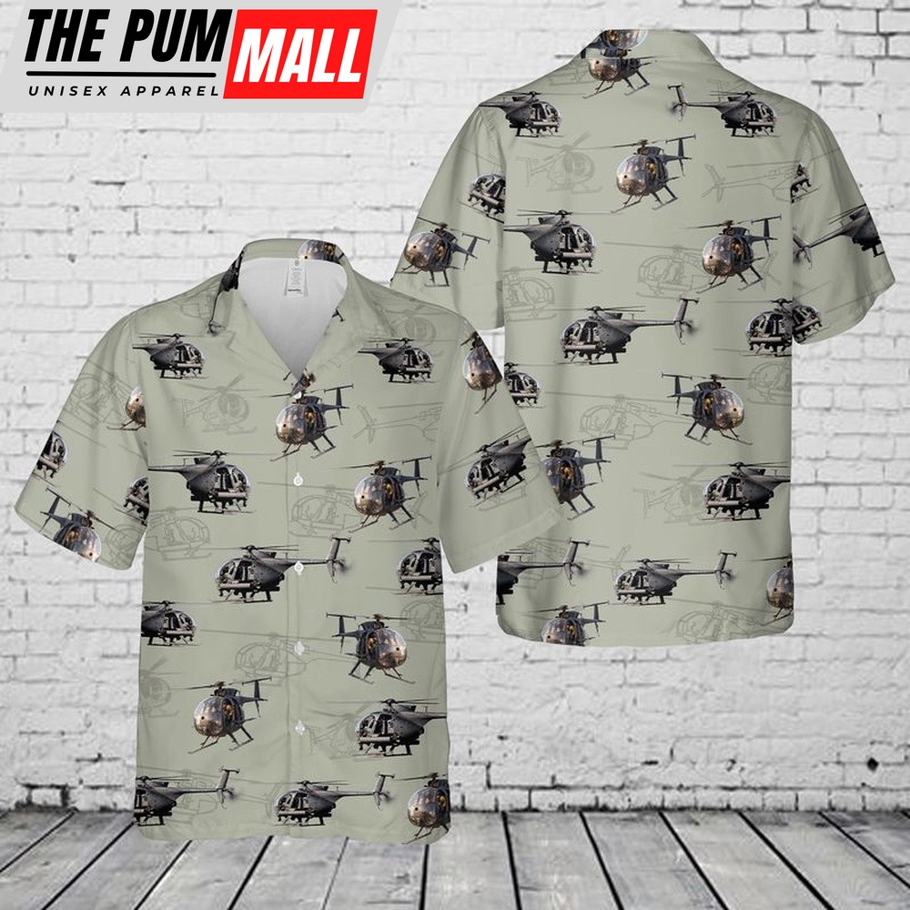 Army Hawaiian Shirt, US Army Boeing MH-6M Little Bird Hawaiian Shirt, Military Aloha Shirt