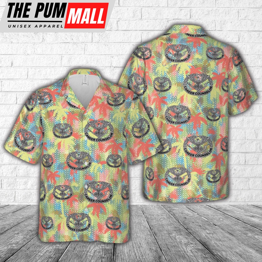 Army Hawaiian Shirt, US Army Career Counselor Identification Badge Hawaiian Shirt, Military Aloha Shirt