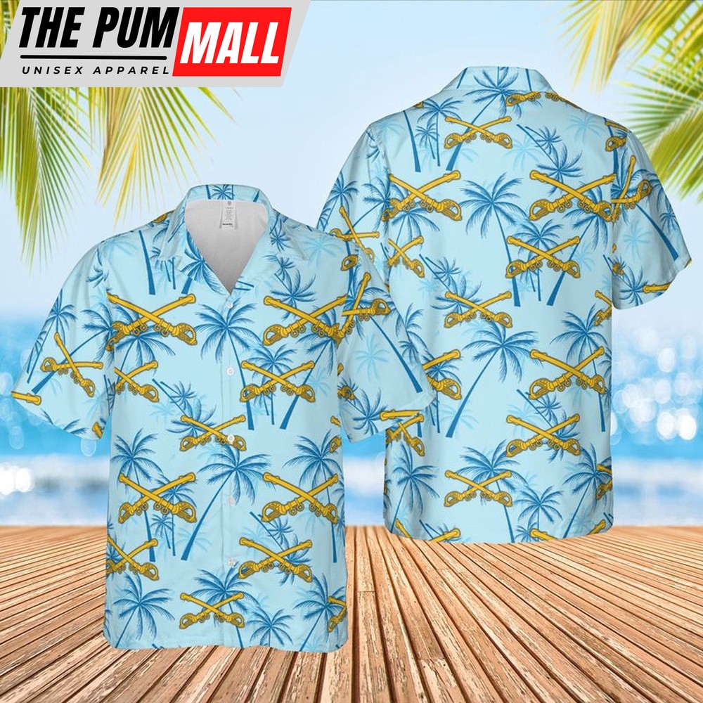 Army Hawaiian Shirt, US Army Cavalry Branch Hawaiian Shirt, Military Aloha Shirt