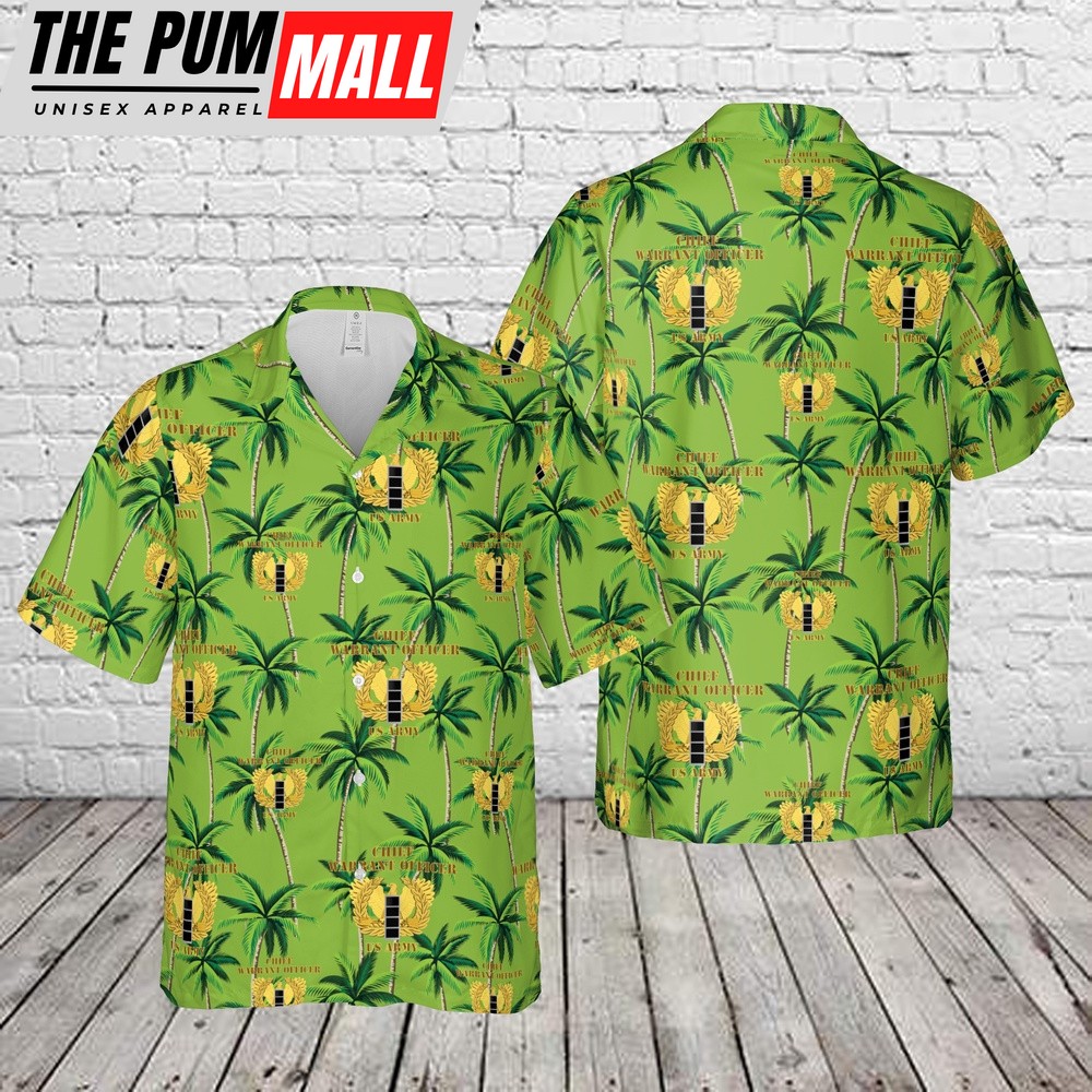 Army Hawaiian Shirt, US Army Chief Warrant Officer CW4 Eagle Rising Badge Hawaiian Shirt, Military Aloha Shirt