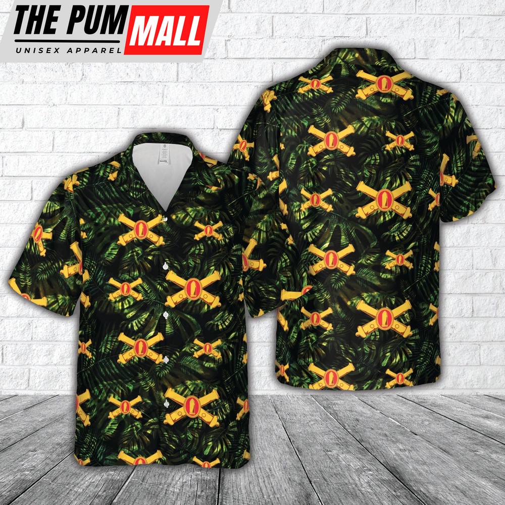 Army Hawaiian Shirt, US Army Coast Artillery Corps (CAC) Hawaiian Shirt, Military Aloha Shirt