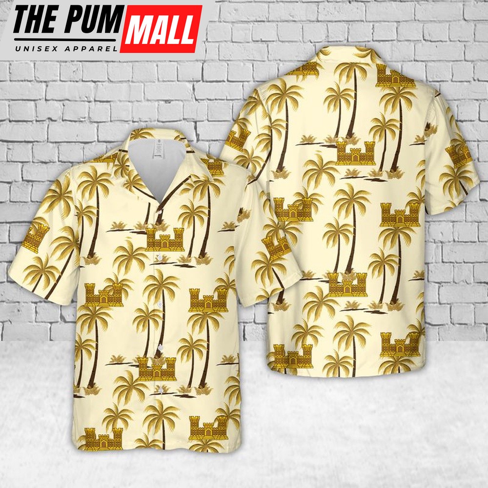 Army Hawaiian Shirt, US Army Corps of Engineers Hawaiian Shirt, Military Aloha Shirt