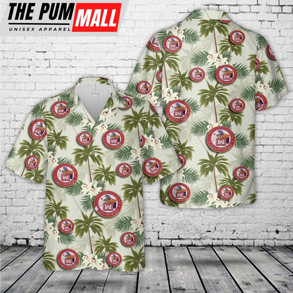 Army Hawaiian Shirt, US Army Corps Of Engineers Los Angeles District Hawaiian Shirt, Military Aloha Shirt