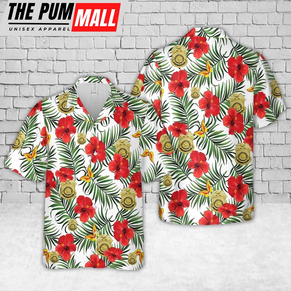 Army Hawaiian Shirt, US Army Criminal Investigation Command (USACIDC) Emblem Hawaiian Shirt, Military Aloha Shirt