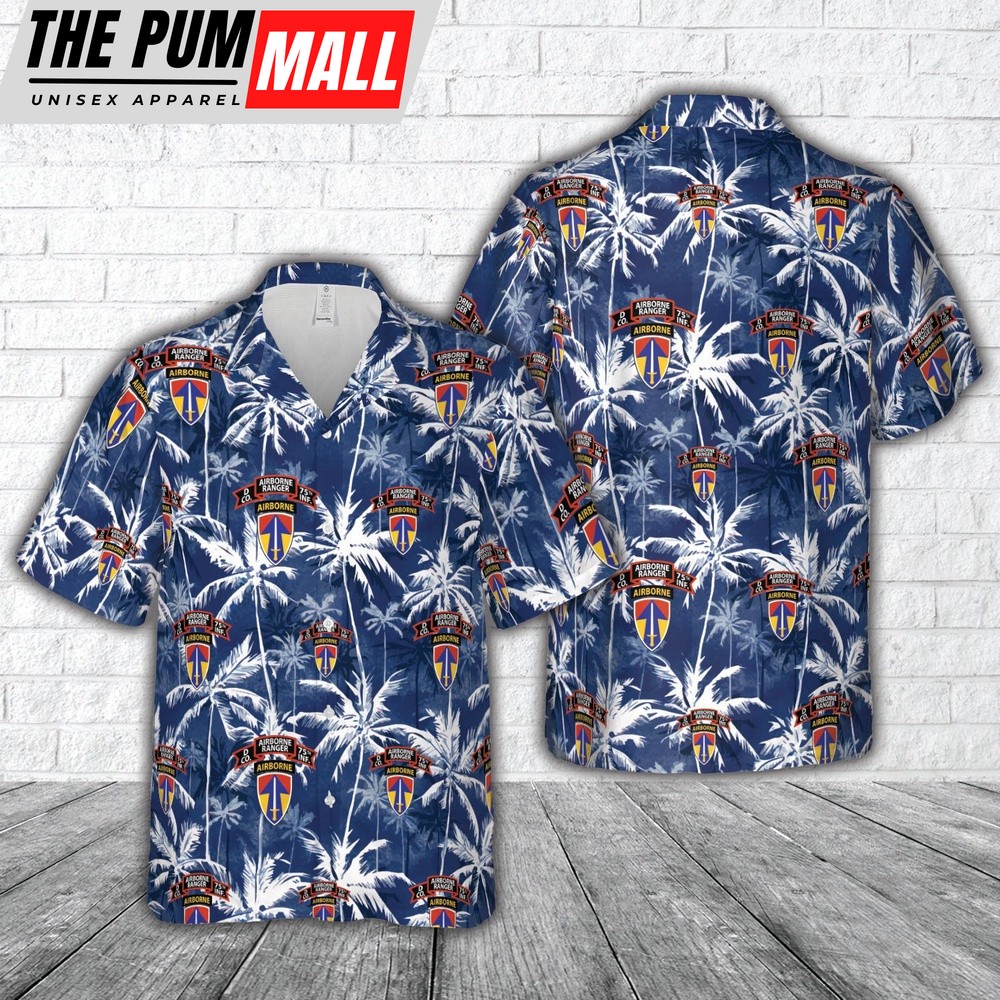 Army Hawaiian Shirt, US Army D Company (RANGER), 75th Infantry (AIRBORNE), 2nd Field Force Hawaiian Shirt