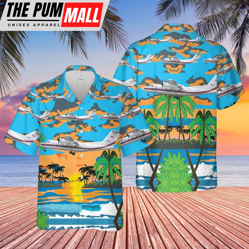 Army Hawaiian Shirt, US Army DeHavilland DHC-7-102 Dash 7 Hawaiian Shirt, Military Aloha Shirt