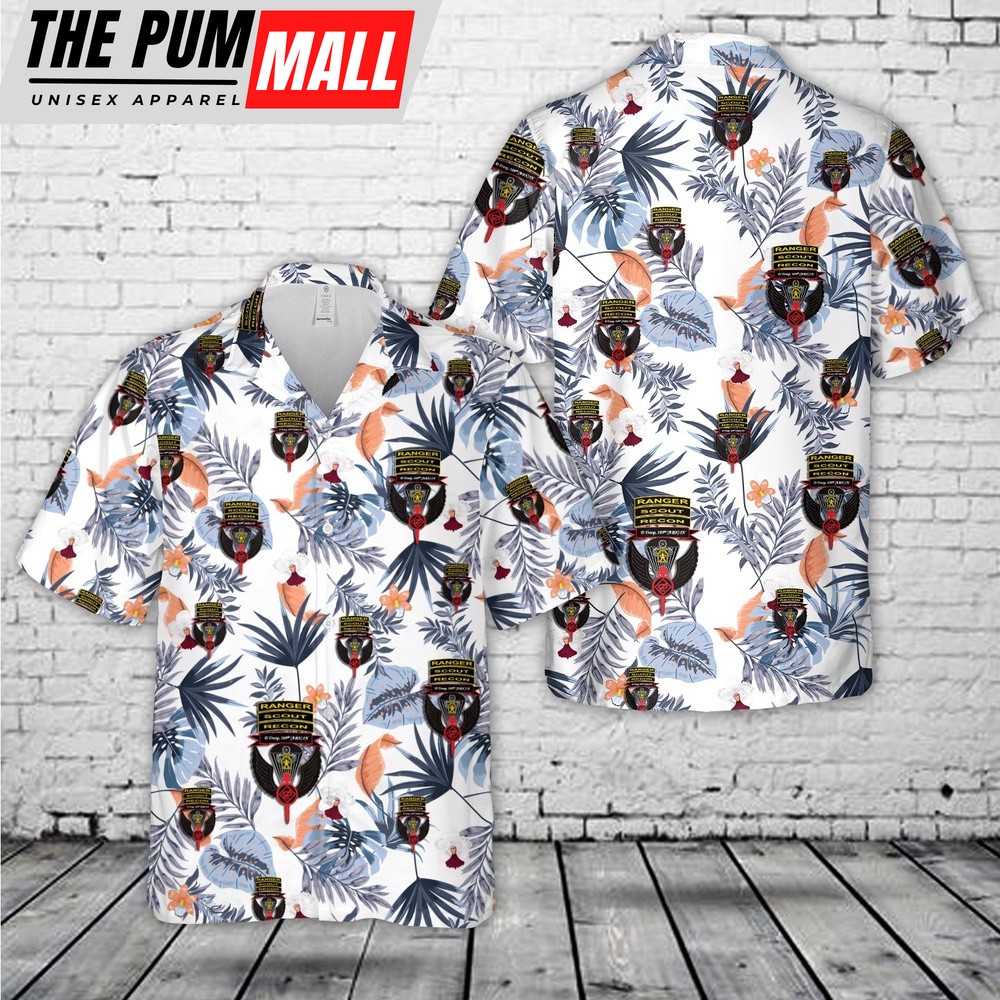 Army Hawaiian Shirt, US Army Delta Troop 1-509th Hawaiian Shirt, Military Aloha Shirt